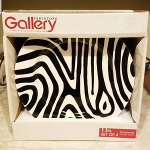 11 Inch Porcelain Zebra Print Dinner Plates